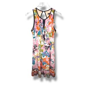 Nanette Lepore Colorful Patterned Floral Silk Dress